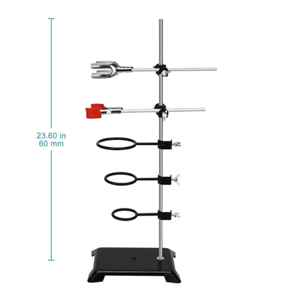 Lab stand set 9-piece universal retort stand kit with base support rod rings and clamps for laboratory glassware StonyLab