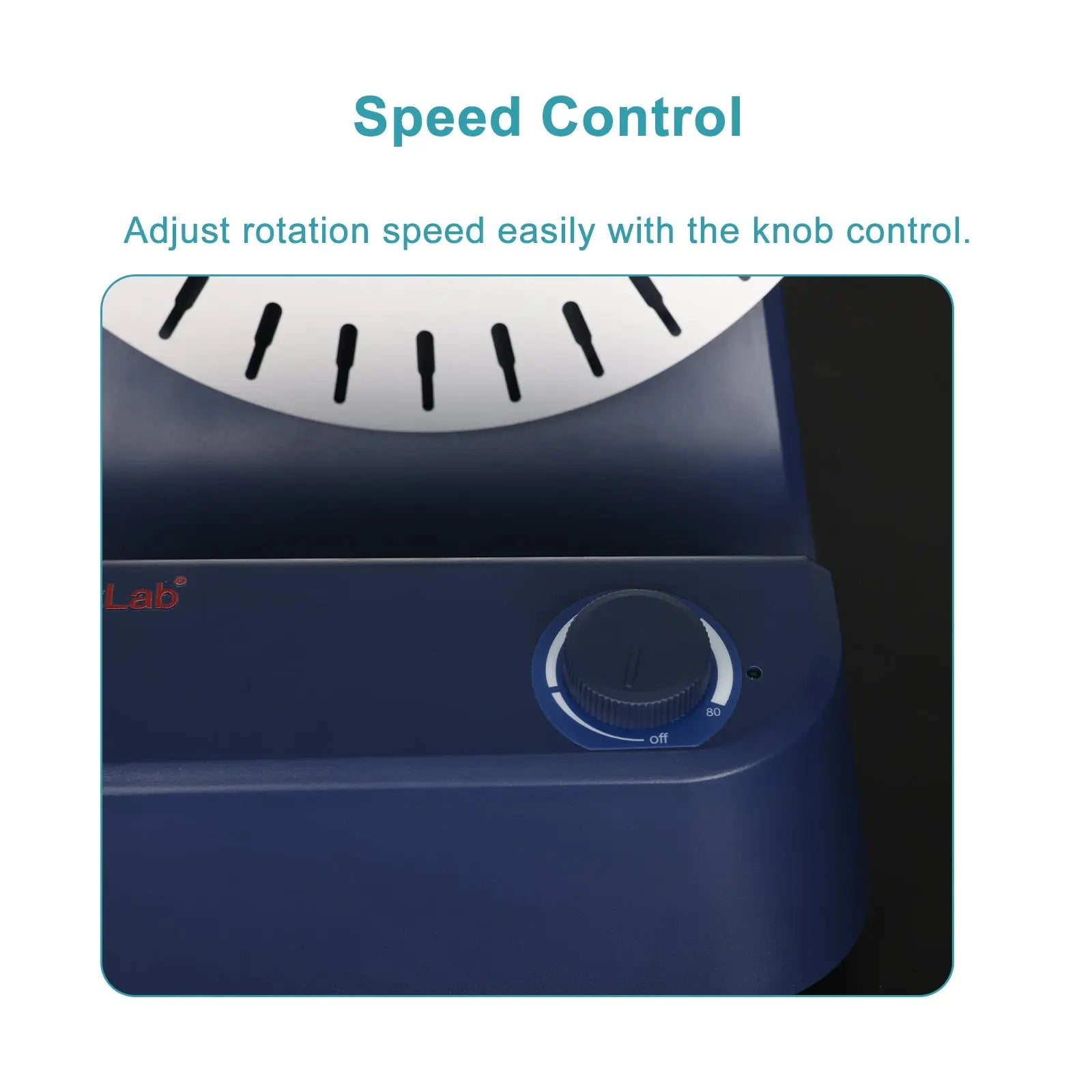 Laboratory tube rotator with adjustable 0–80 rpm rotation speed for gentle sample mixing with interchangeable 1.5 ml 15 ml and 50 ml tube holders StonyLab