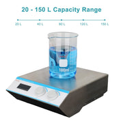 Large Capacity Magnetic Stirrer, 20-150 L, 100-1600 RPM, Digital Display with Timer Magnetic Stirrer