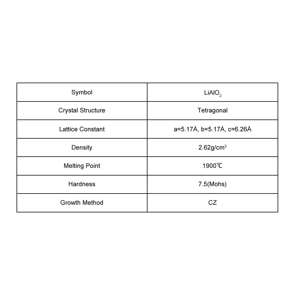 LiAlO2 Single Crystal Substrate LiAlO2