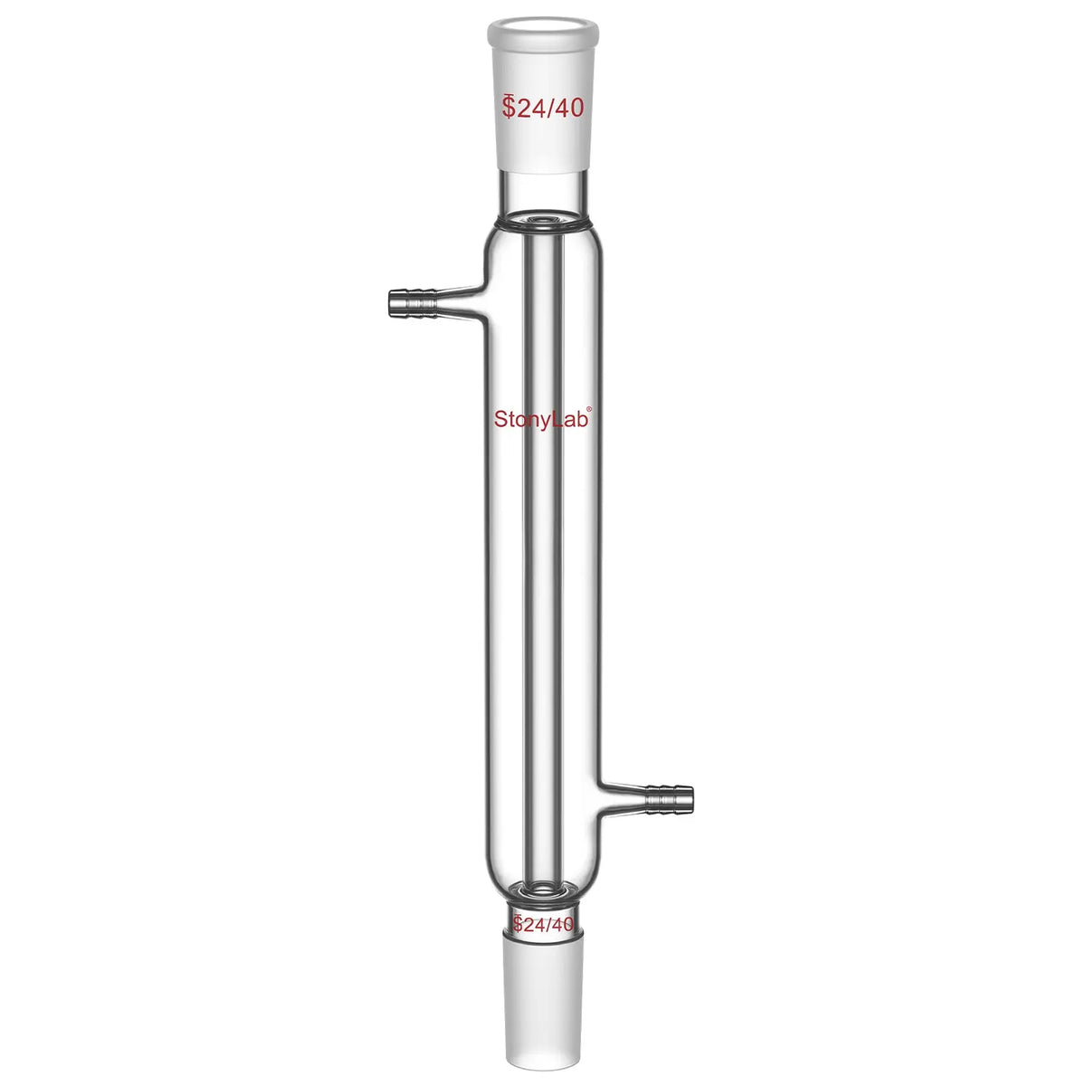 Borosilicate glass Liebig condenser with 200 mm 300 mm 400 mm and 500 mm jacket lengths for distillation and reflux laboratory setups StonyLab