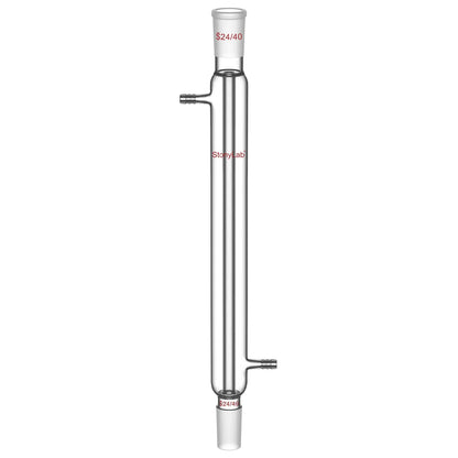 Borosilicate glass Liebig condenser with 200 mm 300 mm 400 mm and 500 mm jacket lengths for distillation and reflux laboratory setups StonyLab
