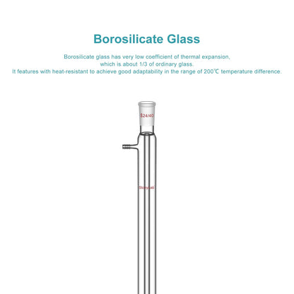 Borosilicate glass Liebig condenser with 200 mm 300 mm 400 mm and 500 mm jacket lengths for distillation and reflux laboratory setups StonyLab