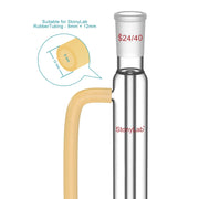 Borosilicate glass Liebig condenser with 200 mm 300 mm 400 mm and 500 mm jacket lengths for distillation and reflux laboratory setups StonyLab