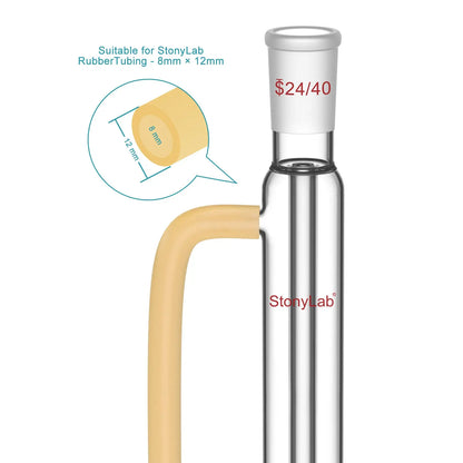 Borosilicate glass Liebig condenser with 200 mm 300 mm 400 mm and 500 mm jacket lengths for distillation and reflux laboratory setups StonyLab