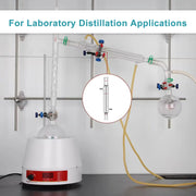 Borosilicate glass Liebig condenser with 200 mm 300 mm 400 mm and 500 mm jacket lengths for distillation and reflux laboratory setups StonyLab