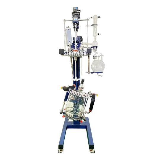Lifting Rotary Single or Dual Jacketed Glass Reactor Systems, 10L Reactors - Glass