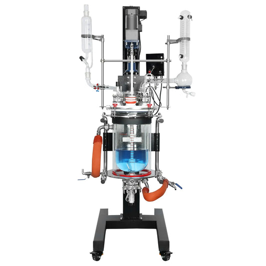 Lifting Rotary Single or Dual Jacketed Glass Reactor Systems, 20L Reactors-Glass