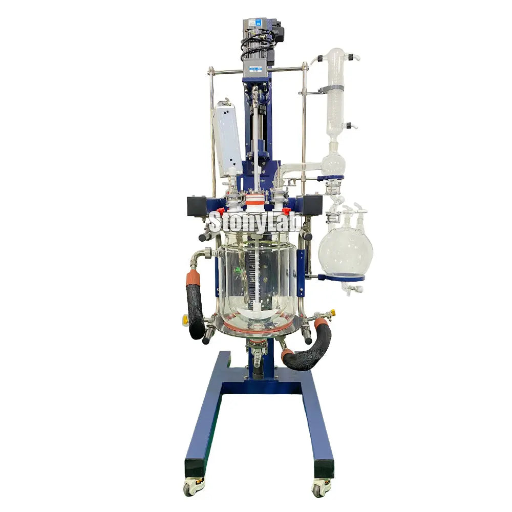 Lifting Rotary Single or Dual Jacketed Glass Reactor Systems, 50L Reactors - Glass