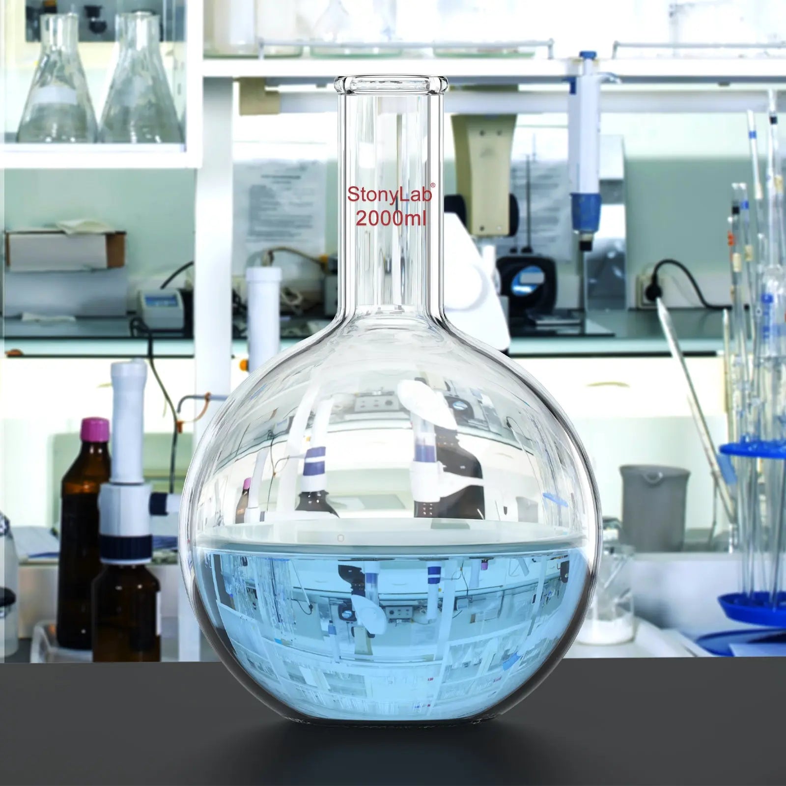 Detailed structural assembly component for StonyLab Long Neck Flat Bottom Flask