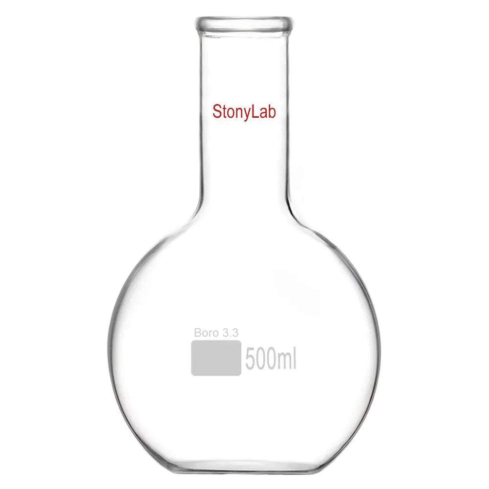 Long Neck Flat Bottom Flask, 100-2000 ml - StonyLab Flasks - Flat Bottom 500-ml