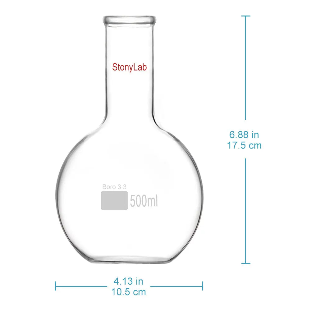 Long Neck Flat Bottom Flask, 100-2000 ml - StonyLab Flasks - Flat Bottom 
