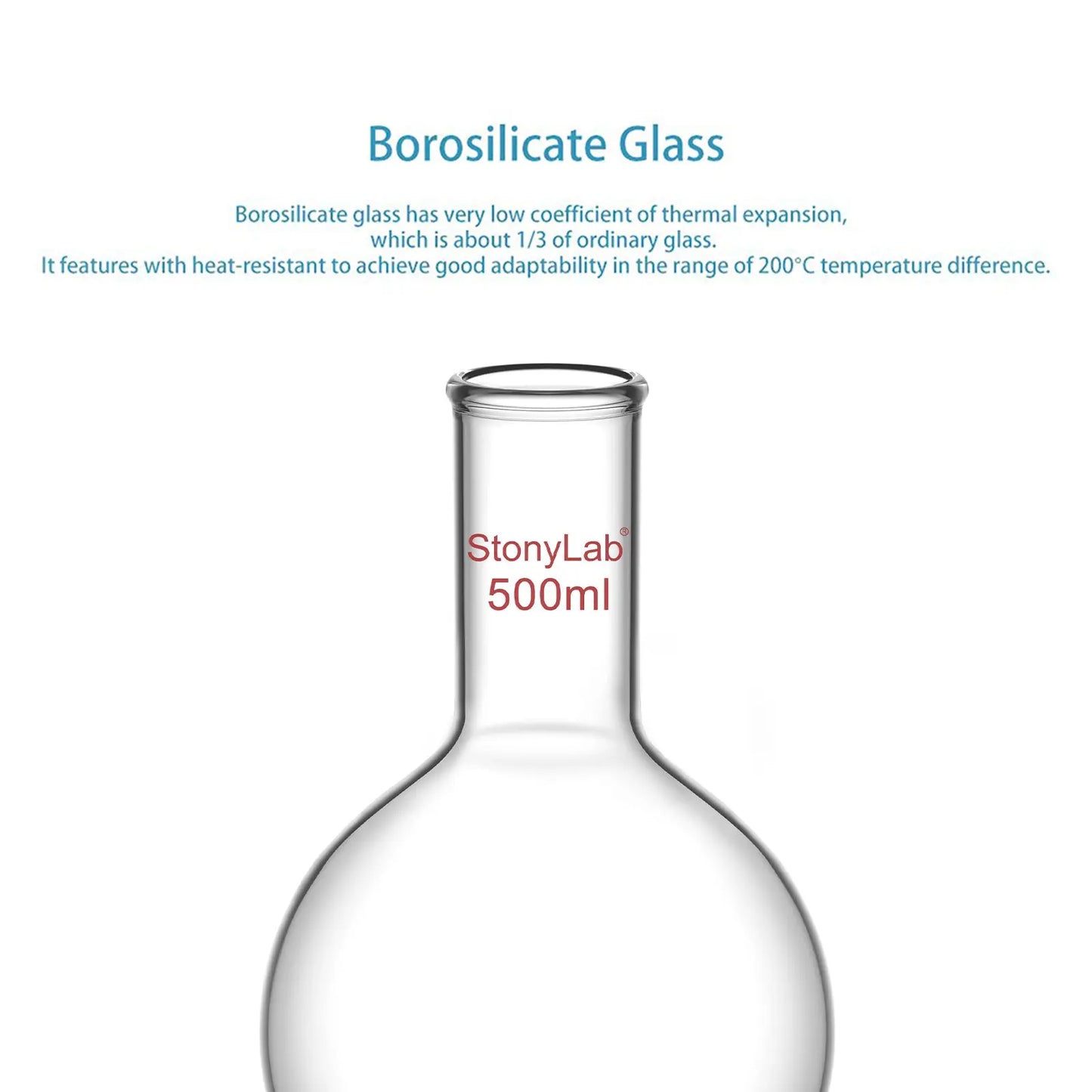 Long Neck Round Bottom Flask, 100-2000 ml Flasks-Round Bottom-1 Neck