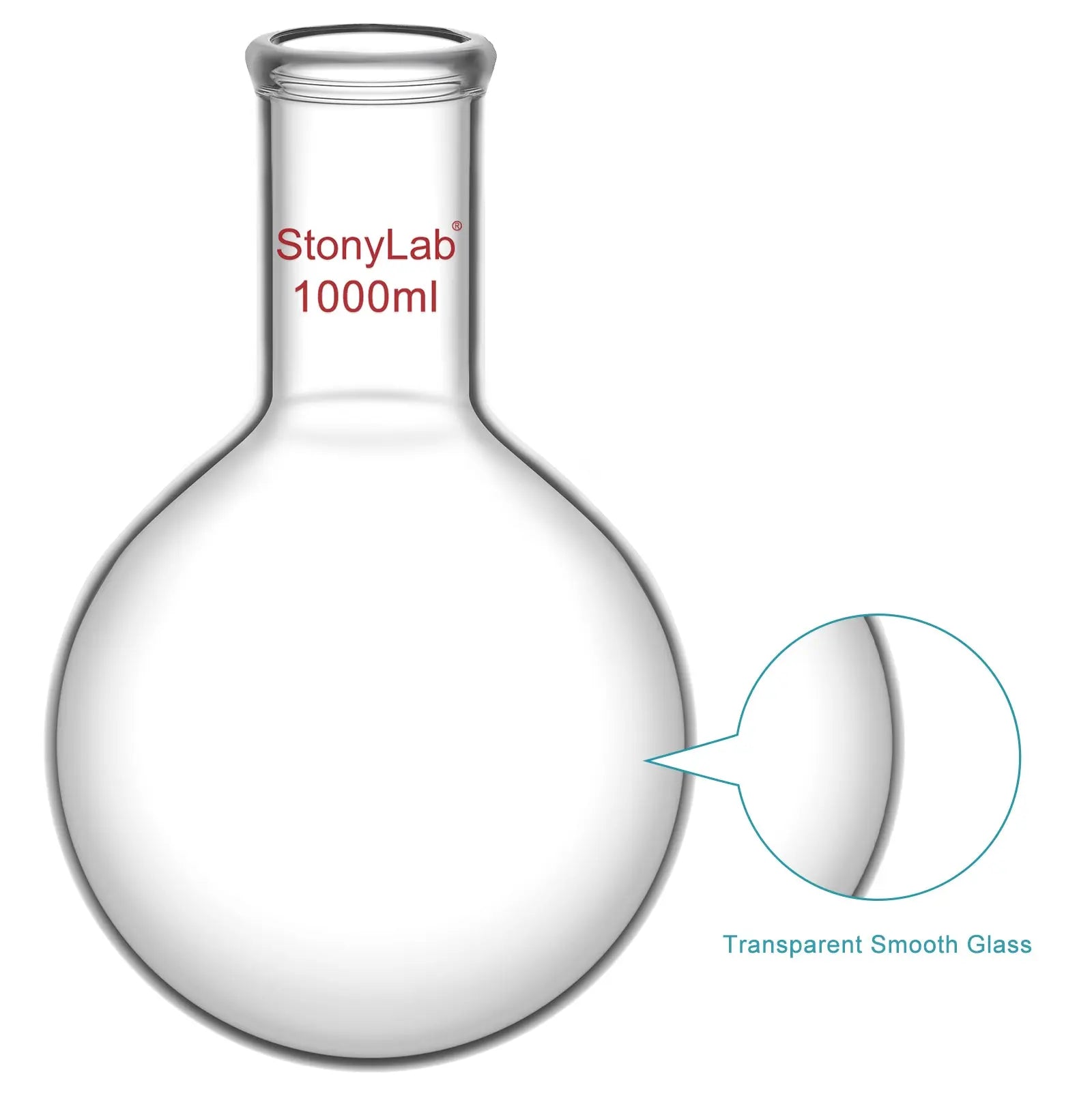 StonyLab Long Neck Round Bottom Flask heavy duty chemical processing configuration