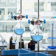 Comprehensive product view and setup components for StonyLab Long Neck Round Bottom Flask