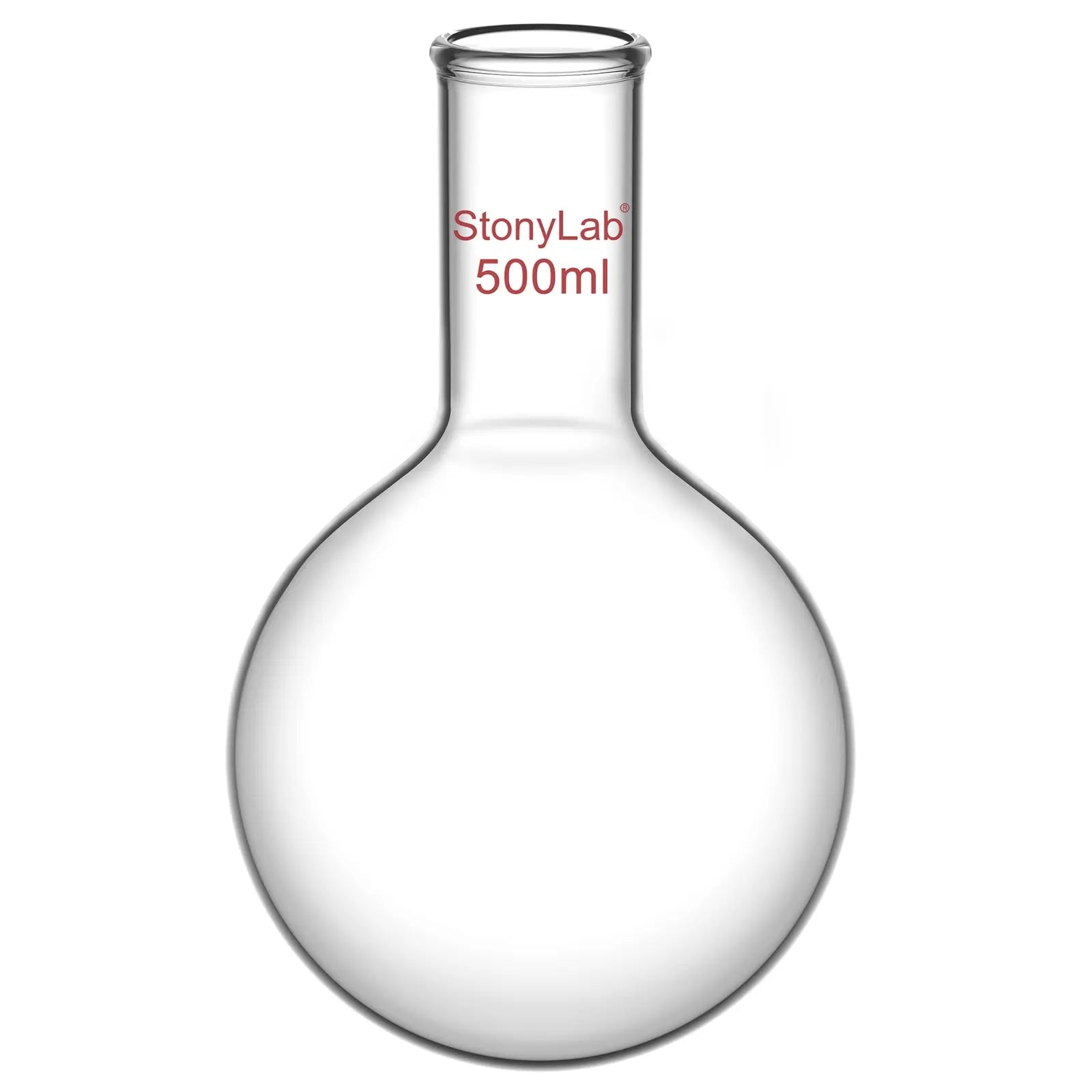 Comprehensive product view and setup components for StonyLab Long Neck Round Bottom Flask