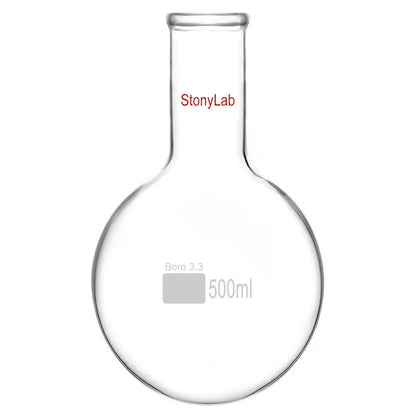 Long Neck Round Bottom Flask, 100-2000 ml - StonyLab Flasks - Round Bottom 500-ml