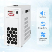 Side view and dimensional layout of the durable StonyLab Refrigerated Circulator