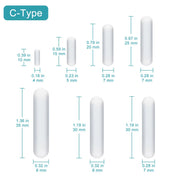 Side view and dimensional layout of the durable StonyLab Magnetic Stir Bar Set