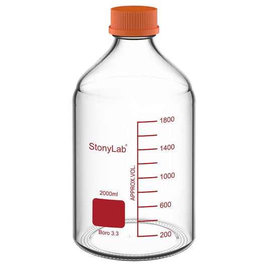 Media Storage Bottle, 250-2000ml, Borosilicate 3.3 Glass, Autoclavable Bottles-Storage Bottles 2000-ml