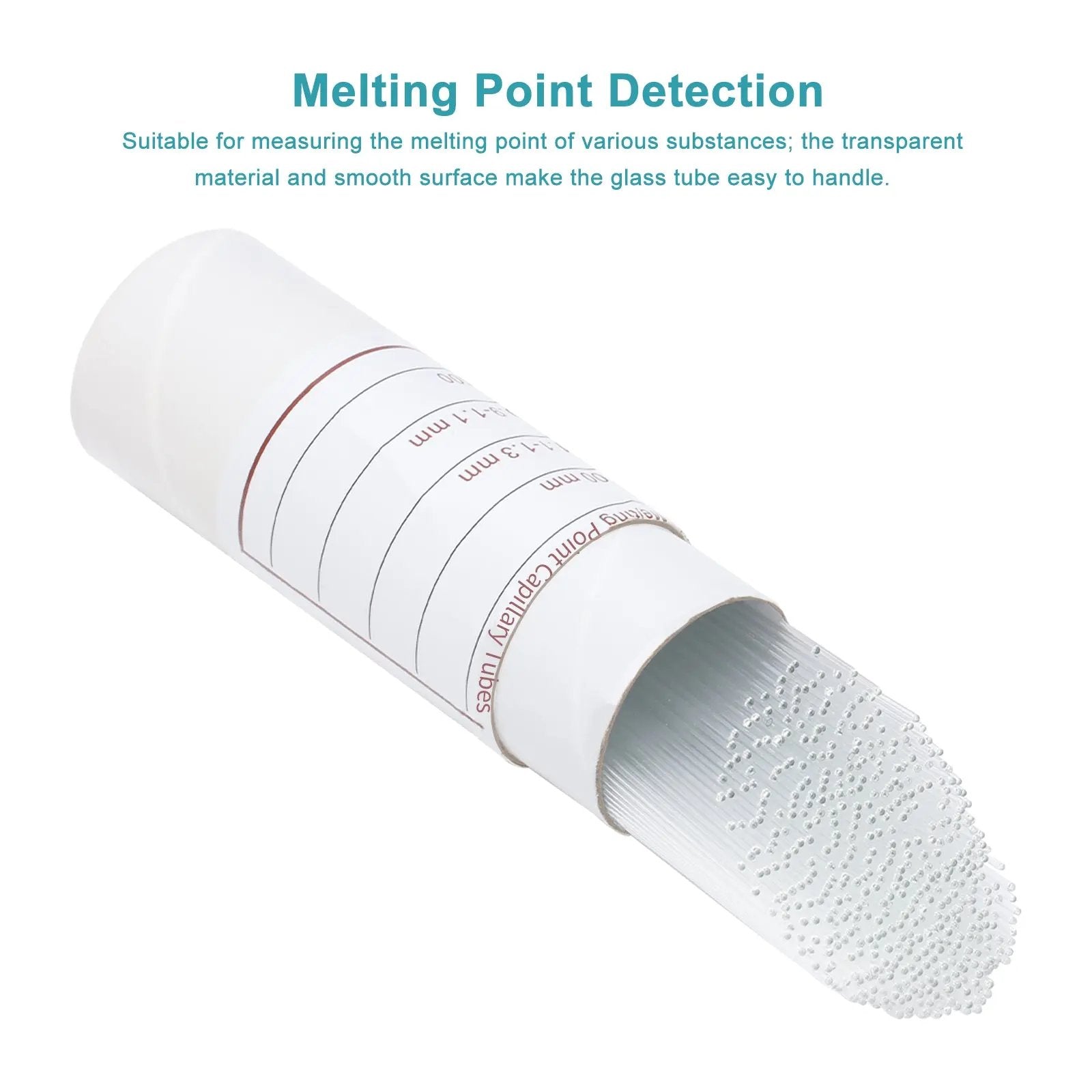 Side view and dimensional layout of the durable StonyLab Melting Point Capillary Tube