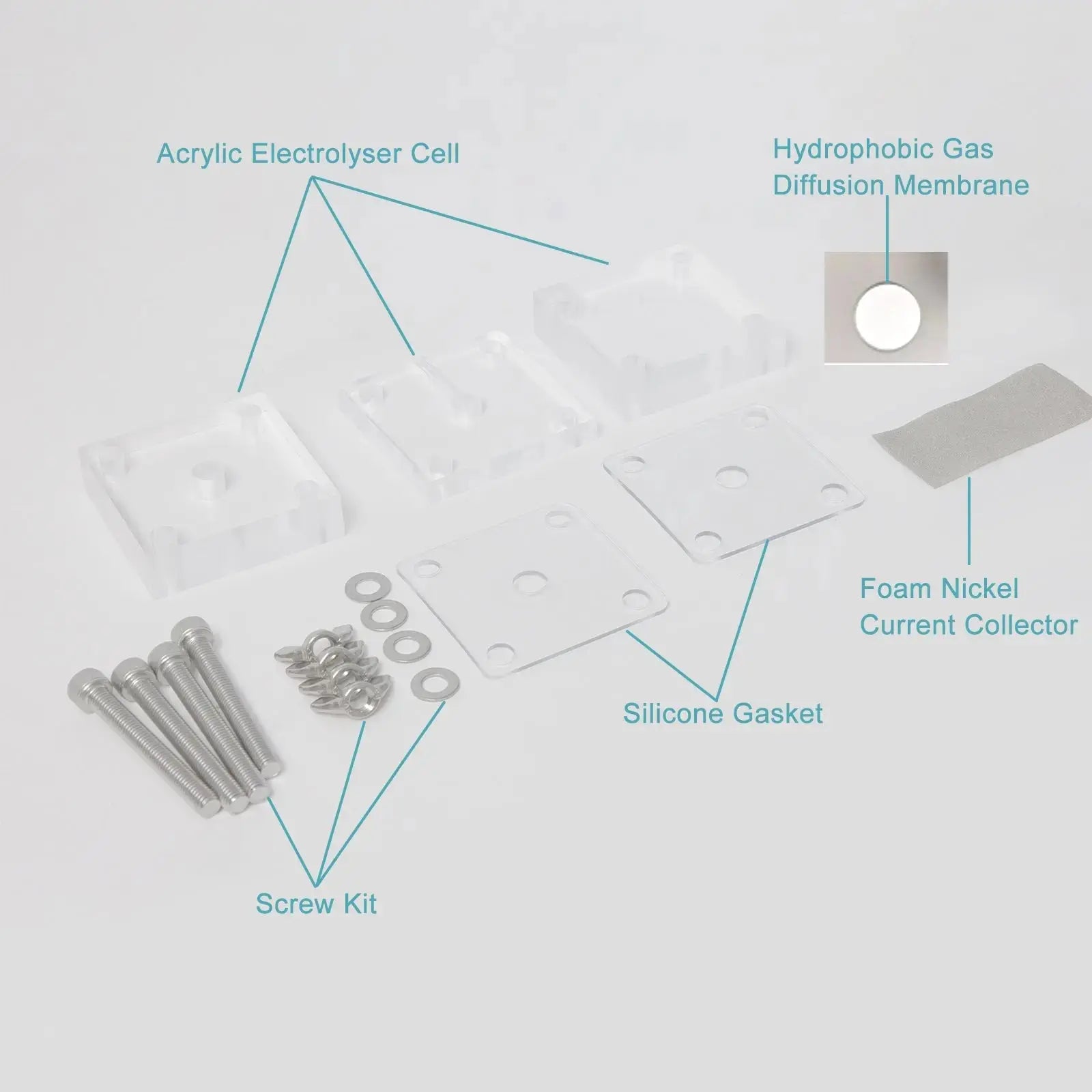 Metal-Air Battery Testing Cell Kit, Zinc-Air Battery Test Fixture with Air Electrode Accessories for ORR/OER Electrochemical Research