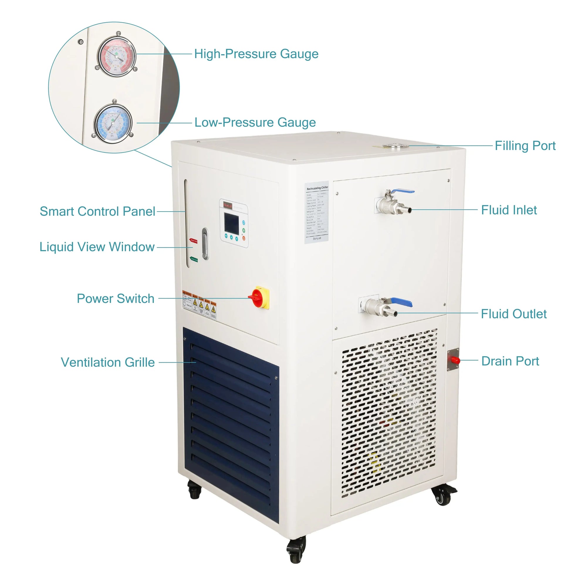 Metal Refrigerated Circulator, –30 °C to RT, Fully Sealed Cooling System Circulators