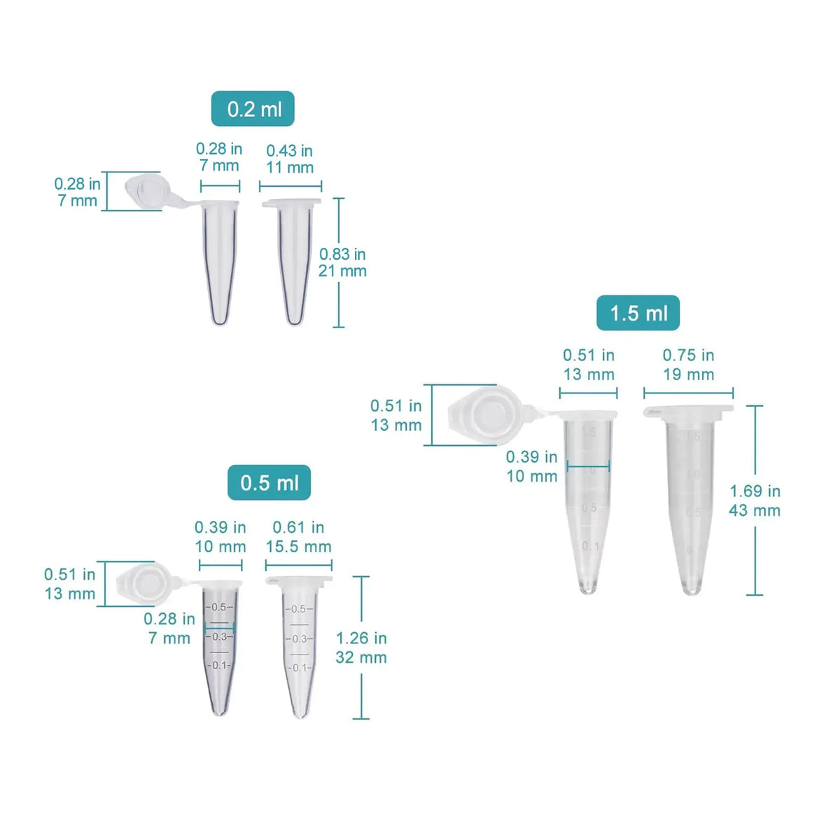 Micro Centrifuge Tubes - 0.2 ml, 0.5 ml, 1.5 ml, 2 ml Tube-Centrifuge