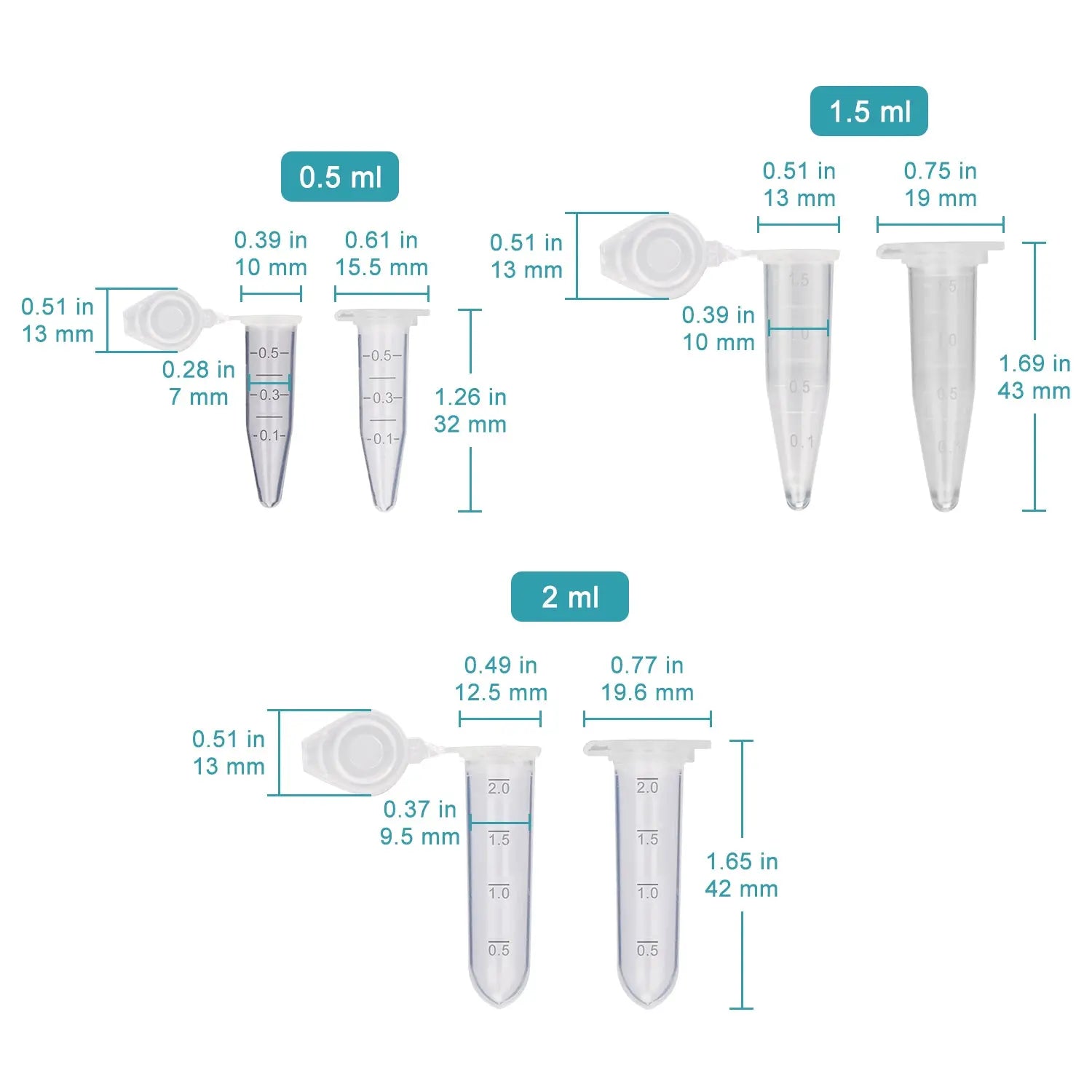 Micro Centrifuge Tubes, 0.5ml/2ml/1.5ml Tube-Centrifuges