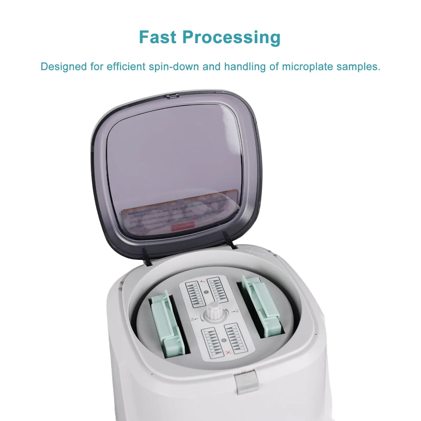 Alternative angle showing underlying build quality of StonyLab Microplate Centrifuge for Two PCR Plates