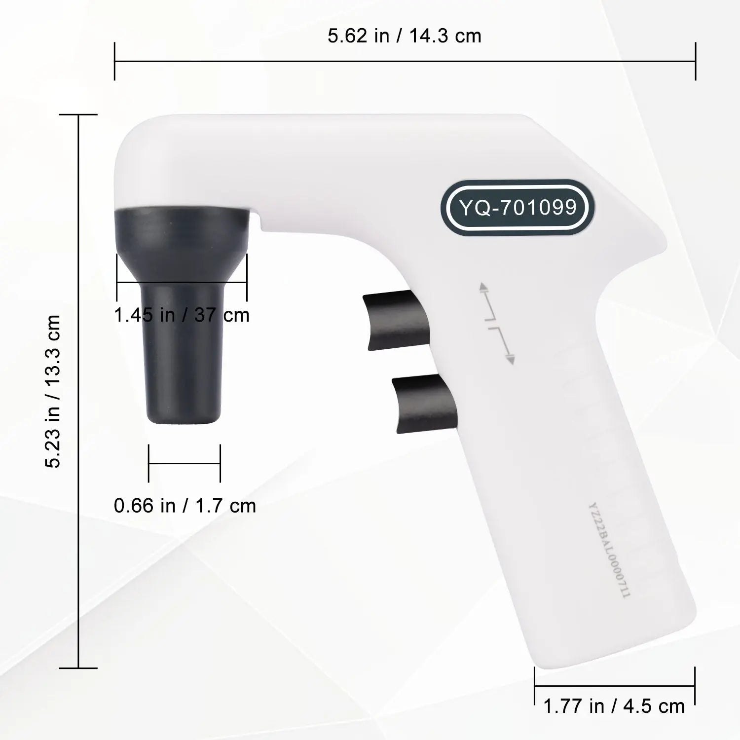 Side view and dimensional layout of the durable StonyLab Digital Motorized Pipette Controller for 1-50 ml Pipettes