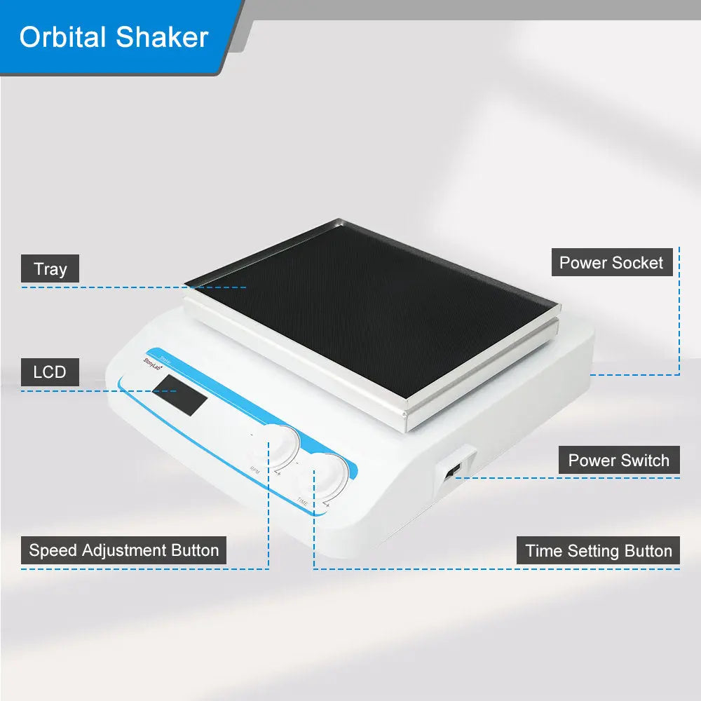 Multi-Functional Orbital shaker, 50-600 RPM Rotary Oscillation, 0-99h 59min Timer, Digital Multi-Segment Control Shaker