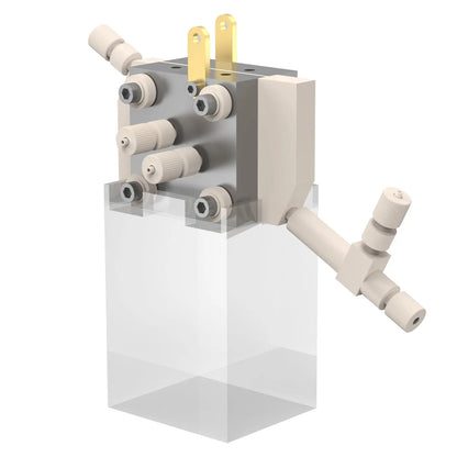Multifunctional gas diffusion electrolysis cell, 4-in-1 modular PEEK and titanium flow cell with 1 cm² reaction area for CO₂ reduction and battery research StonyLab