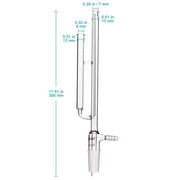 Close-up view showing the precise design and material of StonyLab NMR Tube Washer Cleaner Glass Apparatus for 5 mm NMR Tube with 24