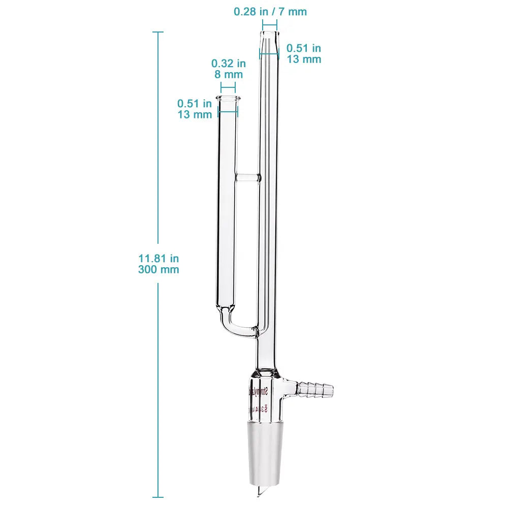 Close-up view showing the precise design and material of StonyLab NMR Tube Washer Cleaner Glass Apparatus for 5 mm NMR Tube with 24