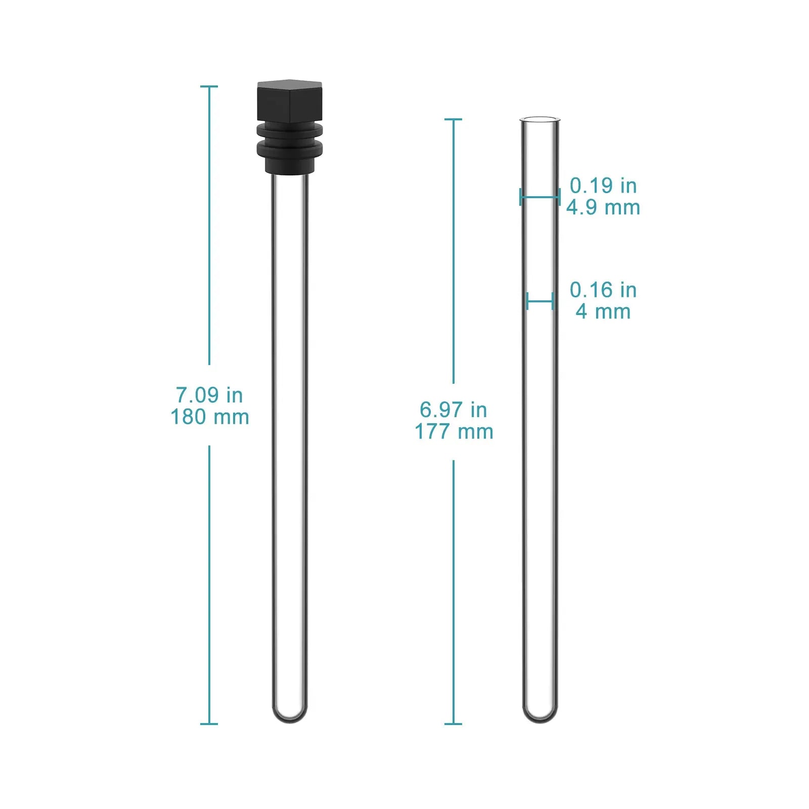 NMR Tubes with Caps, 4.9 mm OD x 177 mm Length, 100-Pack