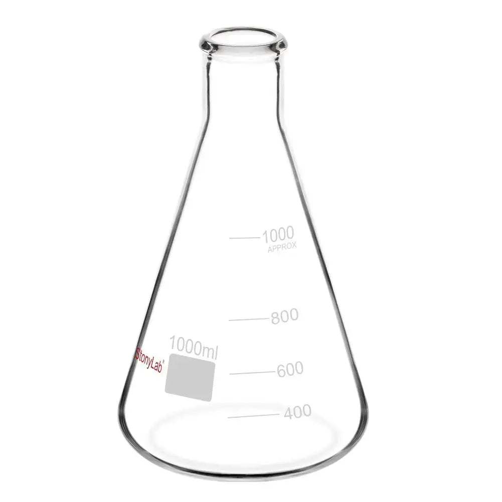 Narrow Mouth Erlenmeyer Flasks, 25-5000 ml Flasks-Erlenmeyer 1000-ml-1-Pack