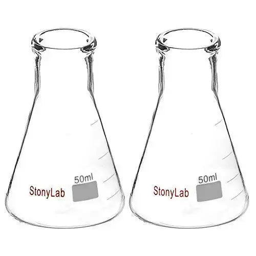 Narrow Mouth Erlenmeyer Flasks, 25-5000 ml Flasks-Erlenmeyer 50-ml-2-Pack