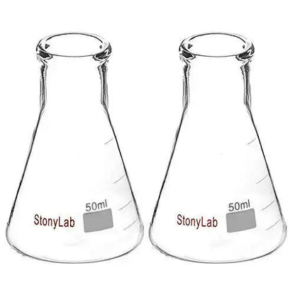 Narrow Mouth Erlenmeyer Flasks, 25-5000 ml Flasks-Erlenmeyer 50-ml-2-Pack