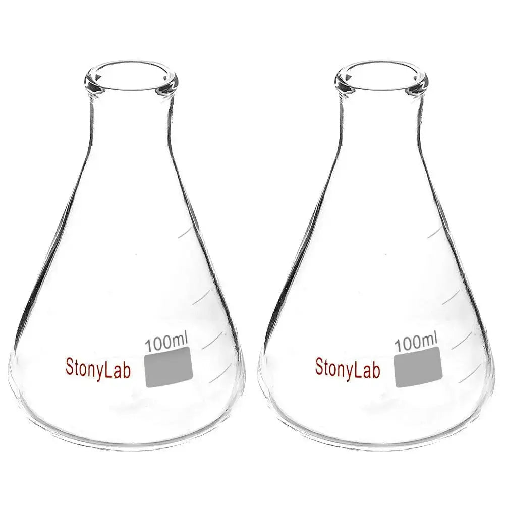 Narrow Mouth Erlenmeyer Flasks, 25-5000 ml Flasks-Erlenmeyer 100-ml-2-Pack