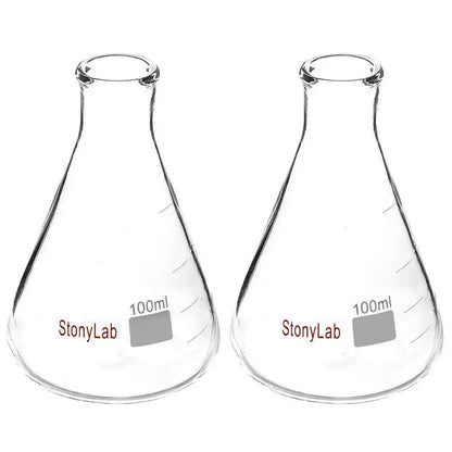 Narrow Mouth Erlenmeyer Flasks, 25-5000 ml Flasks-Erlenmeyer 100-ml-2-Pack