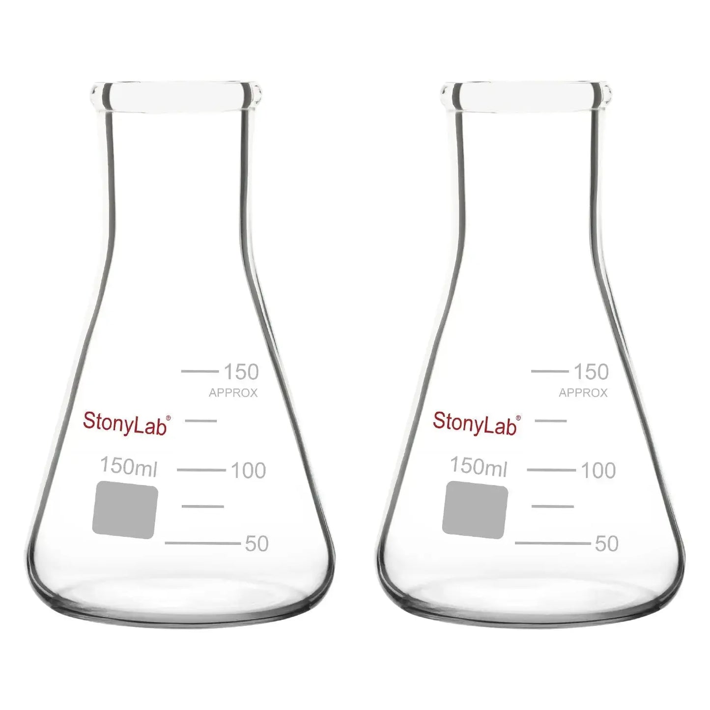 Narrow Mouth Erlenmeyer Flasks, 25-5000 ml Flasks-Erlenmeyer 150-ml-2-Pack