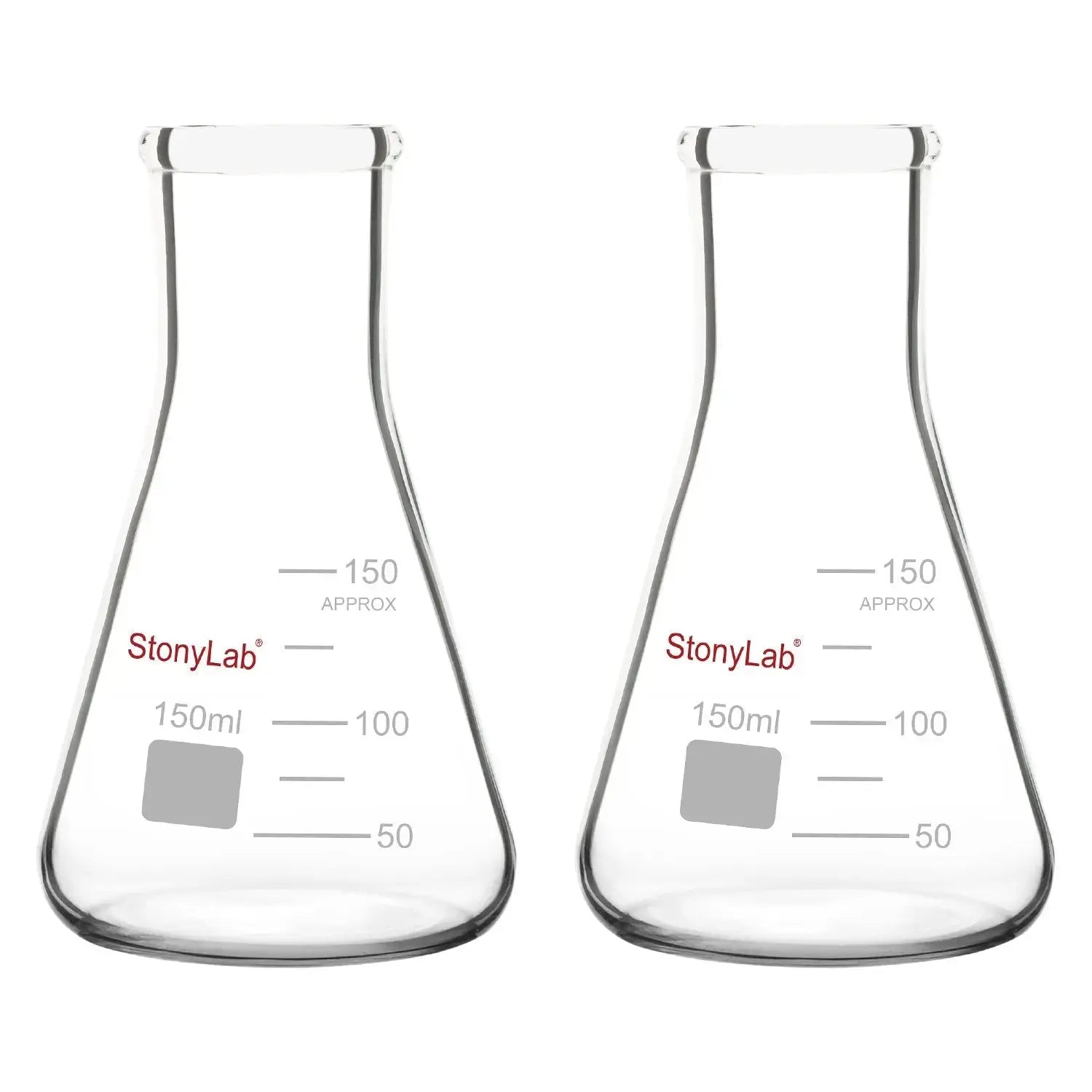 Narrow Mouth Erlenmeyer Flasks, 25-5000 ml Flasks-Erlenmeyer 150-ml-2-Pack