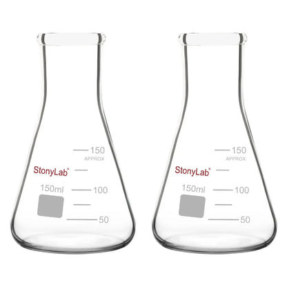 Narrow Mouth Erlenmeyer Flasks, 25-5000 ml Flasks-Erlenmeyer 150-ml-2-Pack