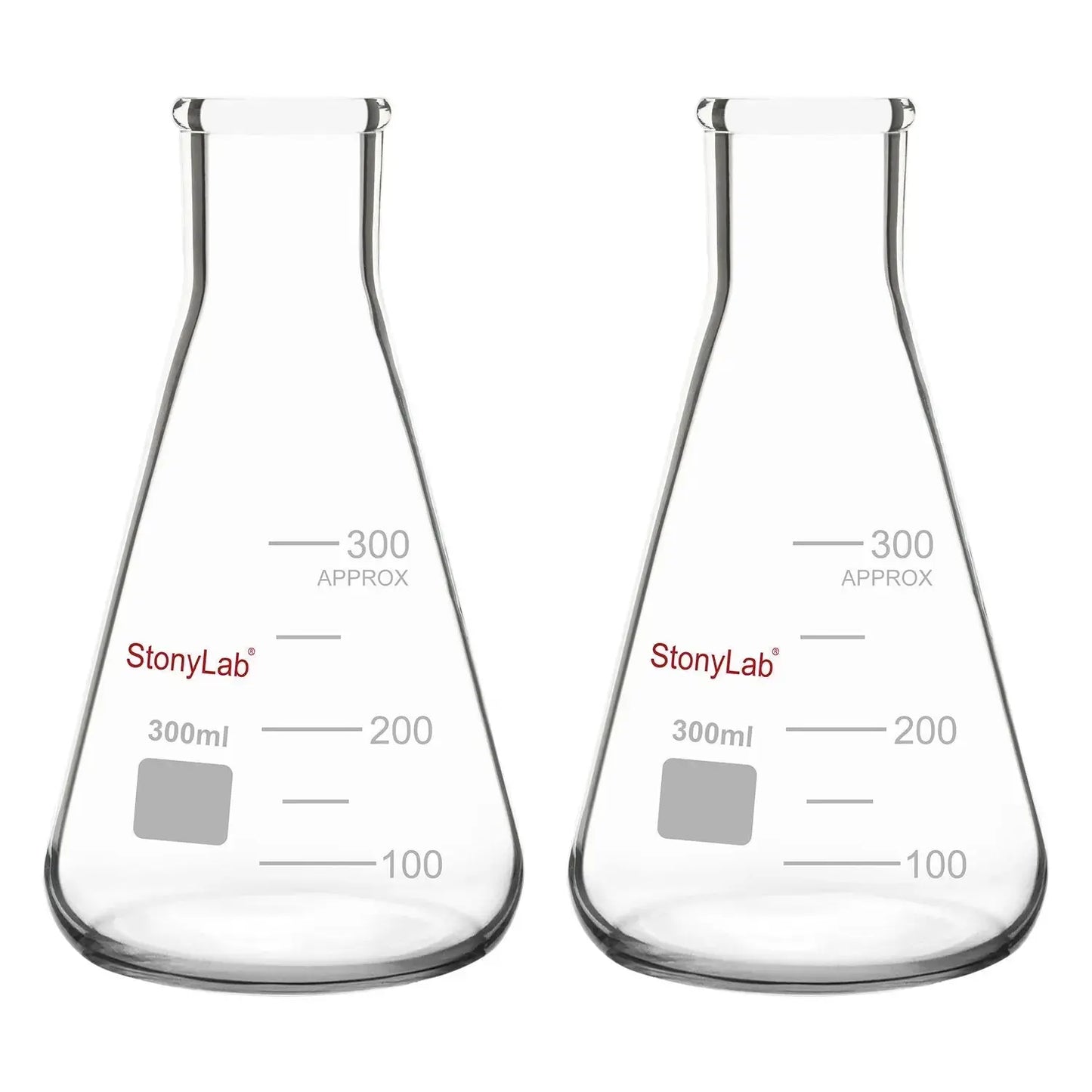 Narrow Mouth Erlenmeyer Flasks, 25-5000 ml Flasks-Erlenmeyer 300-ml-2-Pack