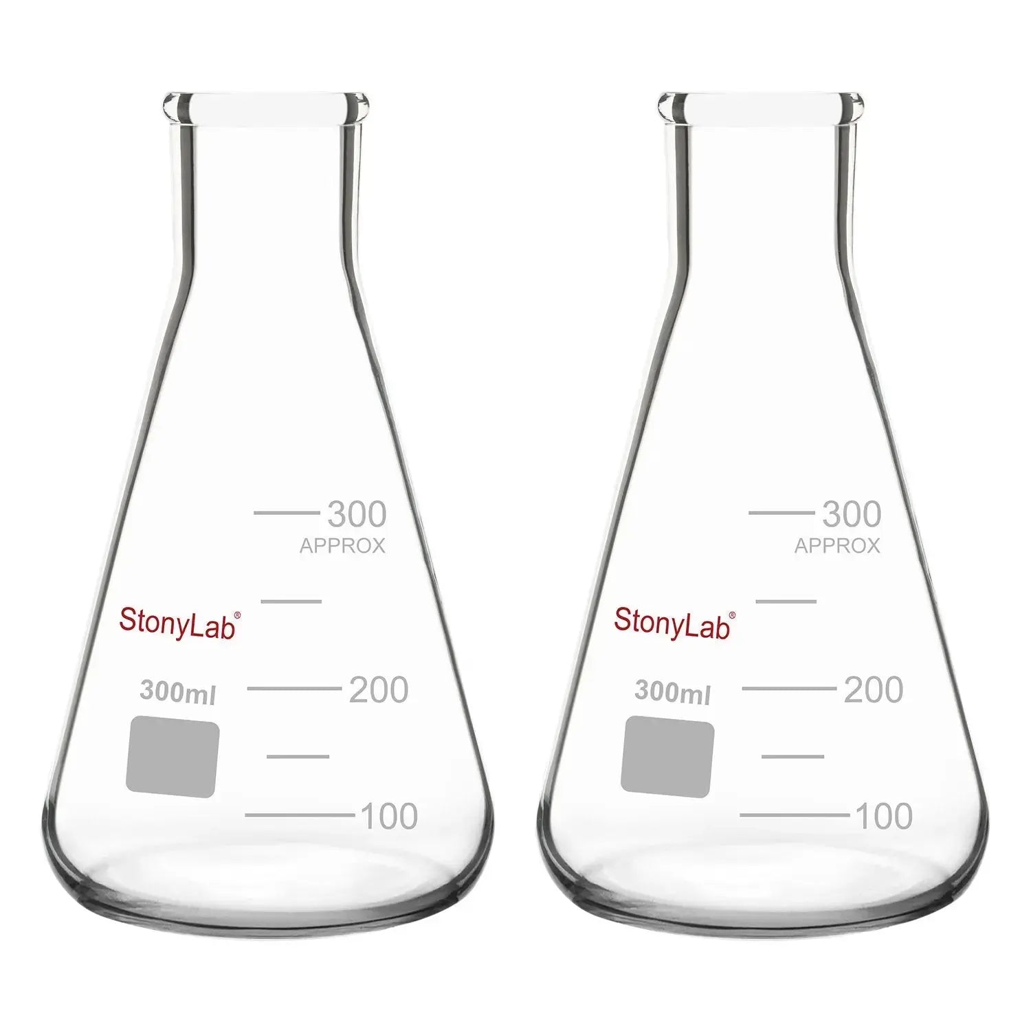 Narrow Mouth Erlenmeyer Flasks, 25-5000 ml Flasks-Erlenmeyer 300-ml-2-Pack
