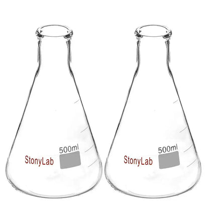 Narrow Mouth Erlenmeyer Flasks, 25-5000 ml Flasks-Erlenmeyer 500-ml-2-Pack