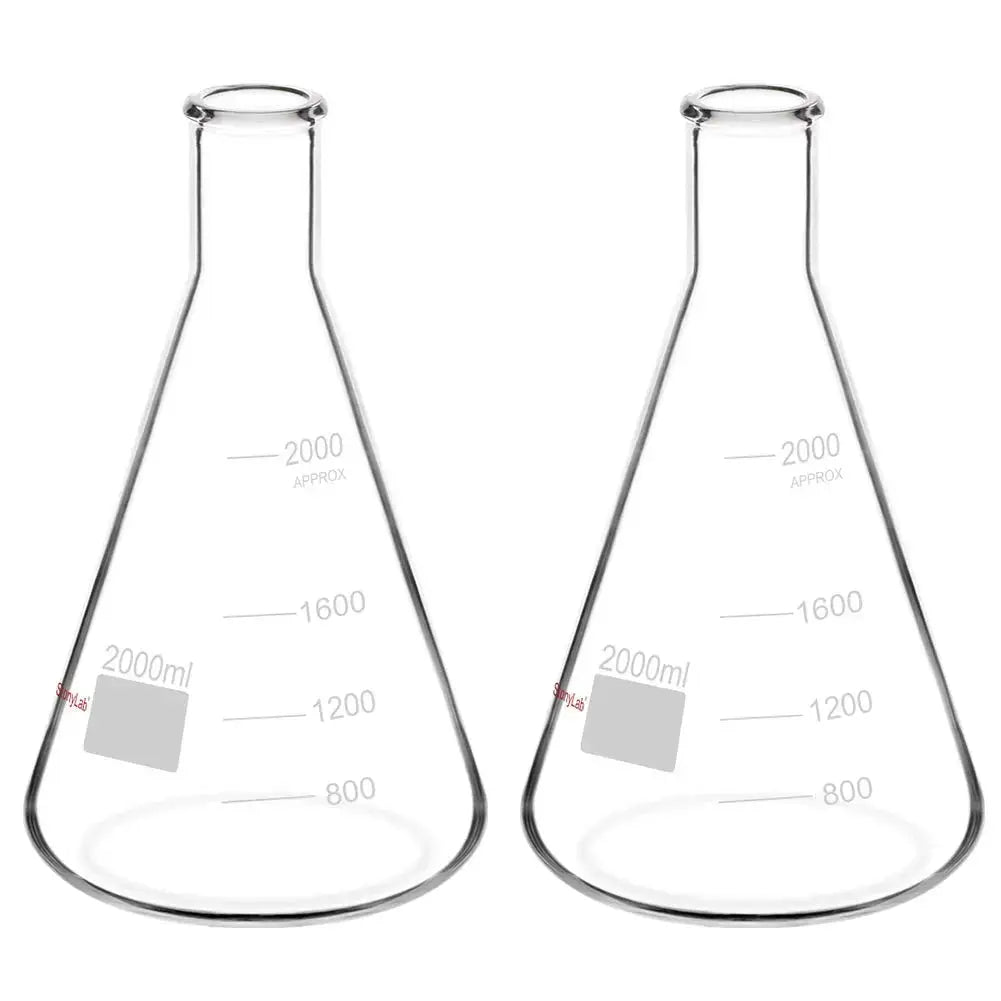 Narrow Mouth Erlenmeyer Flasks, 25-5000 ml Flasks-Erlenmeyer 2000-ml-2-Pack