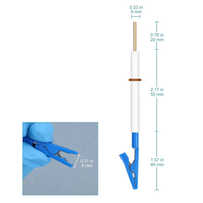 Nickel Plated Copper Electrode Holder, 6x80 mm, 0.1-5 mm Clampable Thickness, >99.99% Purity, SGS Certified - GDMS Tested Electrode-Holder
