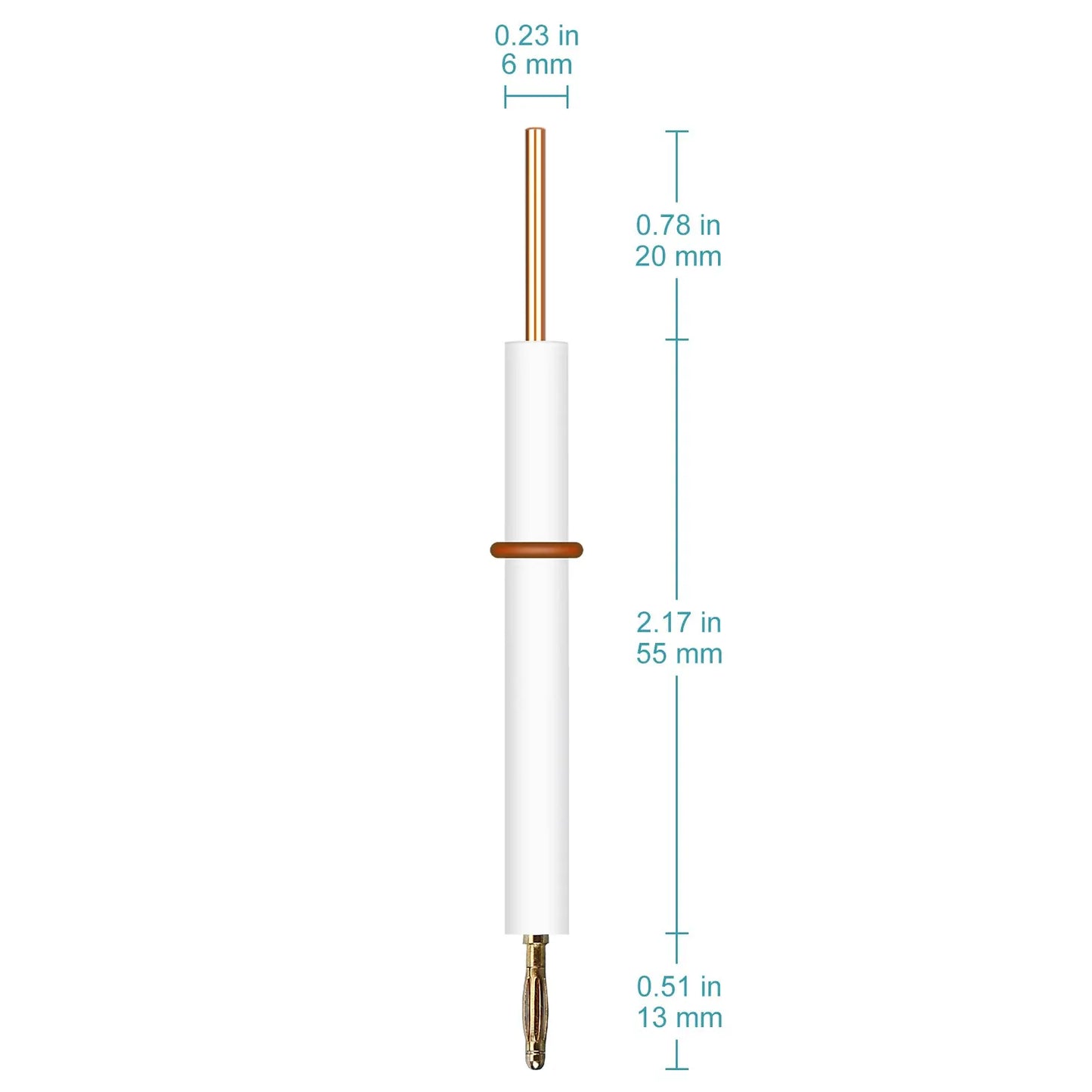 Nickel Plated Copper Electrode Holder, 6x80 mm, 0.1-5 mm Clampable Thickness, >99.99% Purity, SGS Certified - GDMS Tested Electrode-Holder